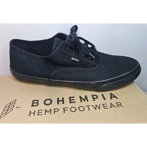 BOHEMPIA 100% HEMP Footwear KRASEN 2.0 Black Mens 13 Rubber Sole Made In EU